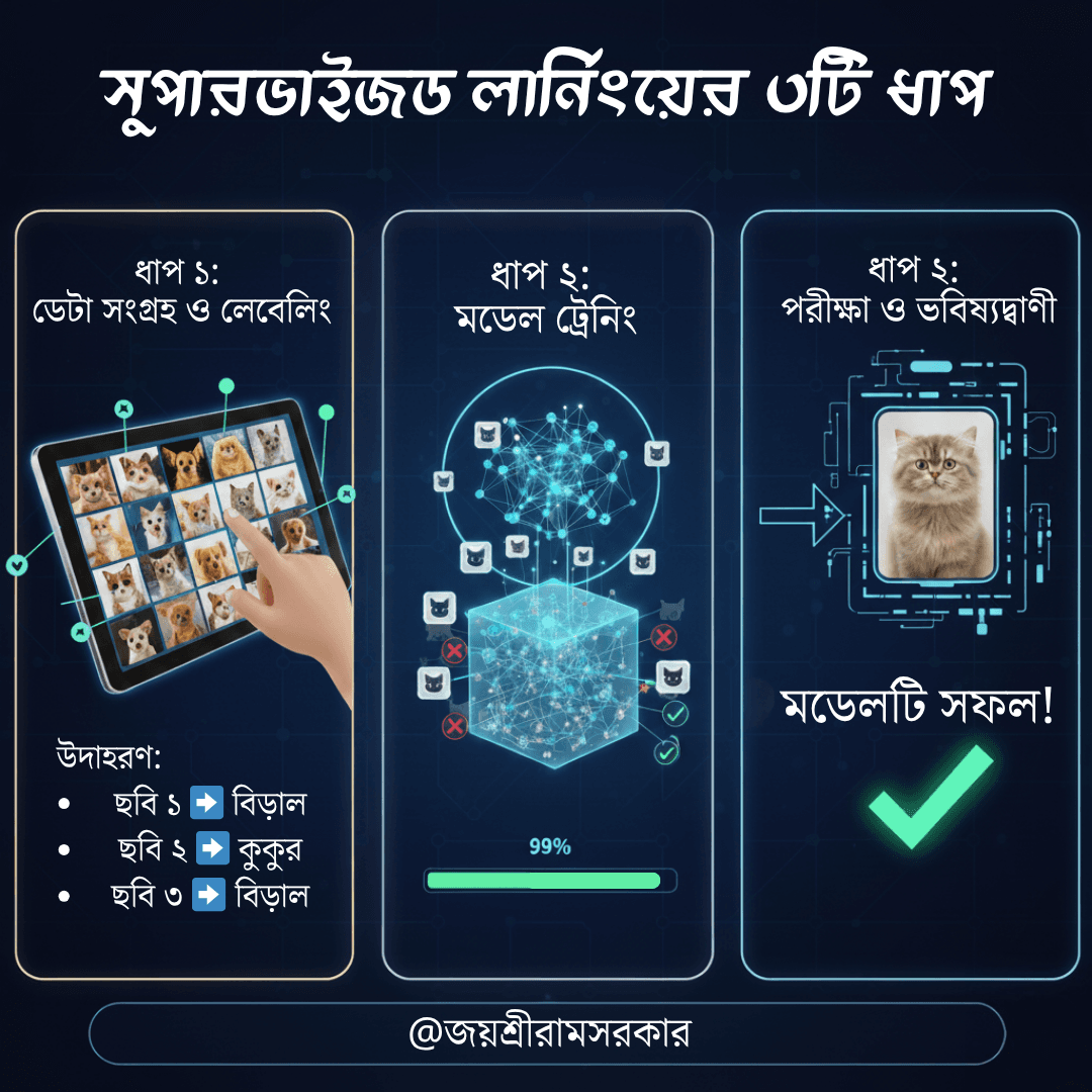 সুপারভাইজড লার্নিংয়ে ৩টি ধাপ কন্টেন্ট ২